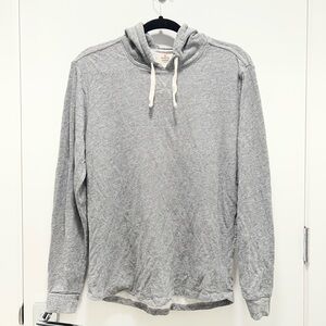 Marine Layer Double Knit Pullover Hoodie in Heather Grey